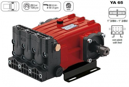 Насос трехплунжерный Comet серия YA 65 (55 л/мин; 50 бар) 1"3/8 M 1"3/8 M